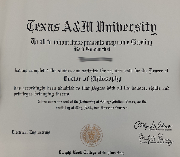 姜有为 00 - 美国德克萨斯州农工大学博士学位证翻译认证盖章