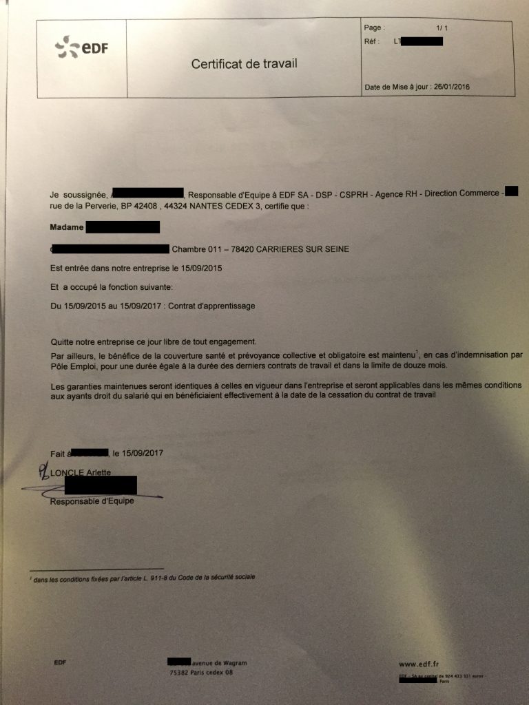 法国工作证明翻译认证盖章(法语译中文) 微信图片 20201217094524 768x1024 - 法国工作证明翻译认证盖章(法语译中文)