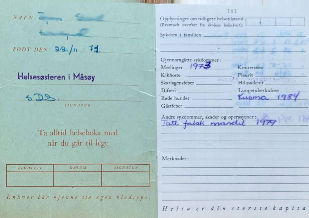 Bjorn Vaccination Records Childhood Helsebok to translate 01 1 - 疫苗证明翻译认证（挪威语译英文）